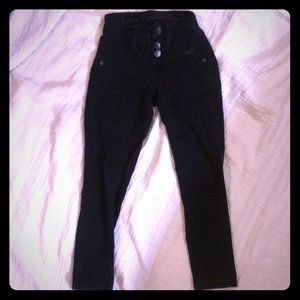Justice Girls 5R Black HighWaisted Jeggings EUC